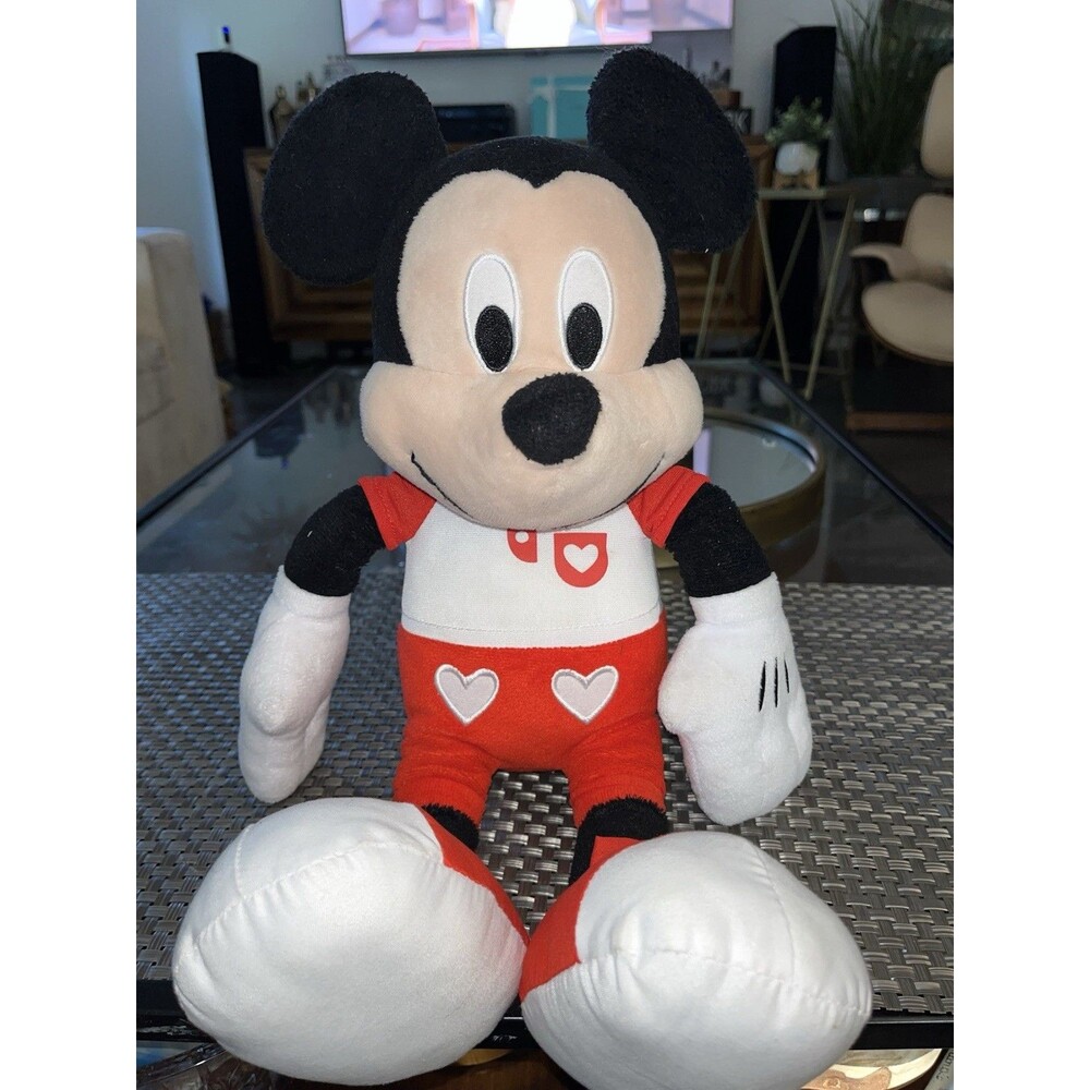 Disney Mickey Mouse Valentine's Day 19” Stuffed Plush Toy Hearts Shirt Love (B)c
